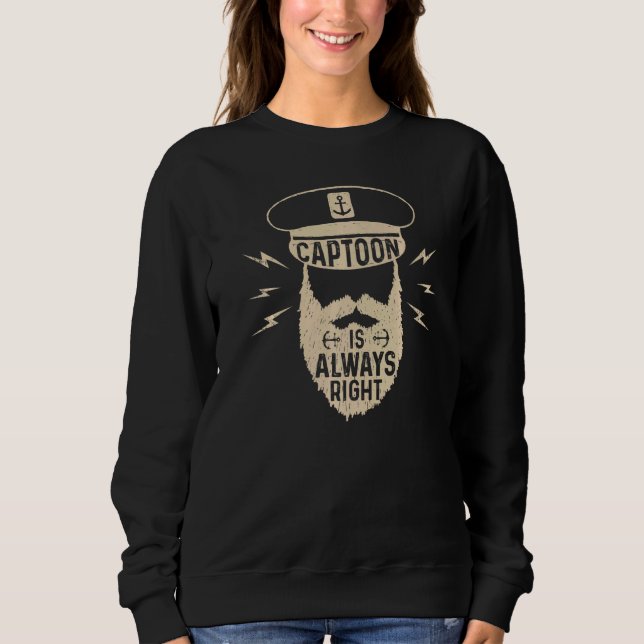 Sweatshirt Captoon Pontoon Bateau Capitaine toujours droite (Devant)