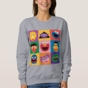 Sweatshirt Caractères de rue Sésame   Grille de blocs colorés