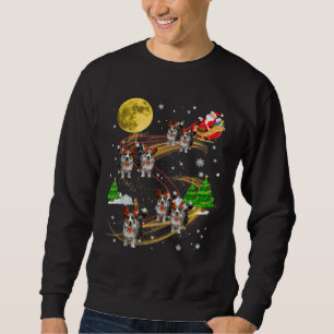 Sweatshirt Cardigan Welsh Corgi Reindeer Christmas Dog Santa