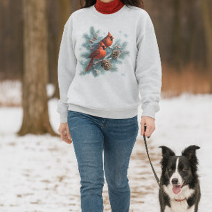 Sweatshirt Cardinaux dans la neige Faune hivernale