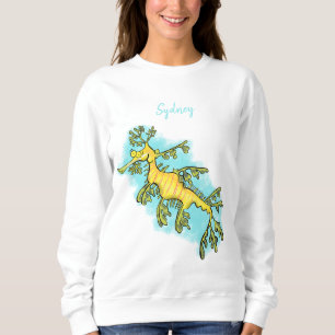 Sweatshirt Caricature amusante de dragon de mer feuillu