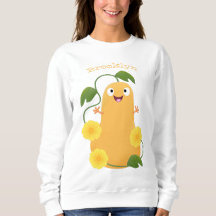 Sweatshirt Caricature citrouille gourde en beuret joyeux
