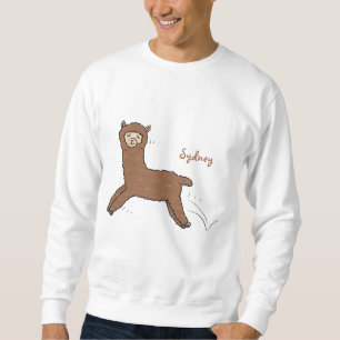 Sweatshirt Caricature d'alpaga brun joli