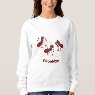 Sweatshirt Caricature de patinage sur glace de Happy red four