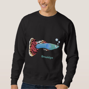 Sweatshirt Caricature de poisson tropical guppy très chic