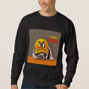 Sweatshirt Carlin en colère.Carlin mignon porte un drôle de c