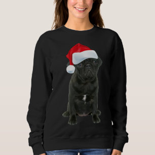 Sweatshirt Carlin noir mignon Santa Chapeau drôle Corresponda