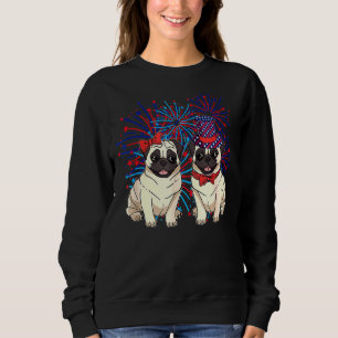 Sweatshirt Carlins mignons Rouge Blanc Bleu Avec Feu Patrioti
