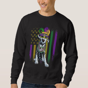 Sweatshirt Carnaval de Mardi Gras Chien Dalmatien Bouffon Ani