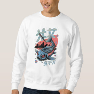 Sweatshirt Carpe Koi Cyberpunk – Poisson Japonais Futuriste 