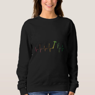 Sweatshirt Carpenter Heartbeat Hammer Nails Aquarelle Artisan