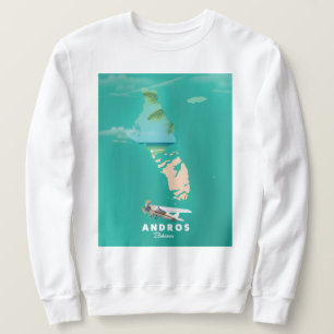 Sweatshirt Carte Andros Bahamas Vacances.