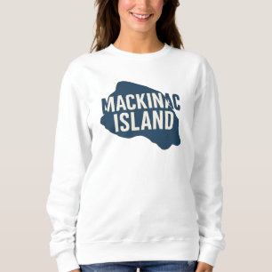 Sweatshirt Carte de l'île Mackinac Silhouette Bold Michigan