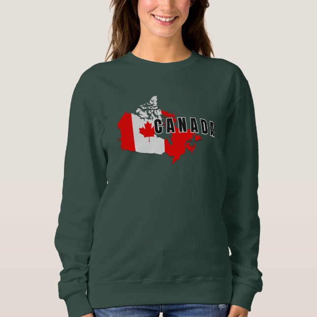 Sweatshirt Carte de script Canada simple moderne (Devant)