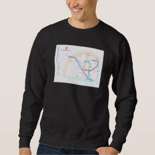 Sweatshirt Carte du métro de Lisbonne Portugal T