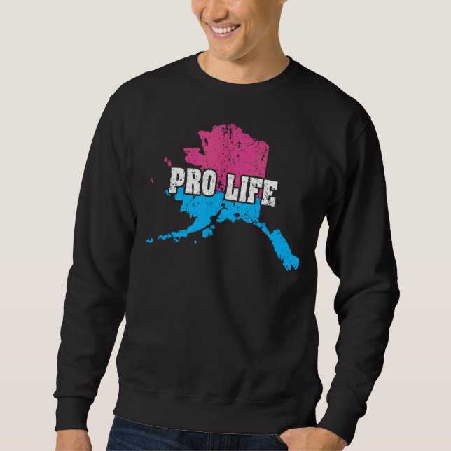 Sweatshirt Carte du territoire de l'Alaska État de l'avorteme (Devant)