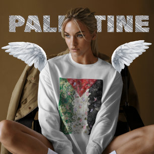 Sweatshirt Carte florale de la Palestine - Carte gratuite de 
