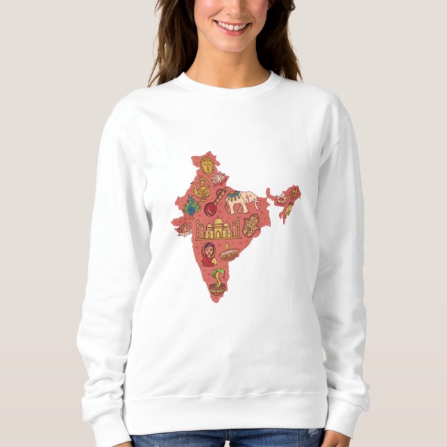 Sweatshirt Carte Inde (Devant)