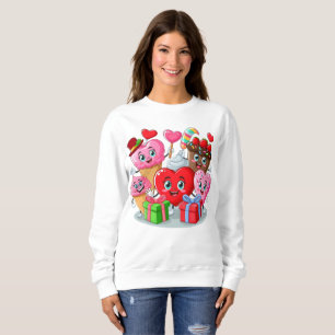 Sweatshirt Cartoon Heart & Sweet amis valentine's day