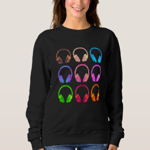 Sweatshirt Casque Collage Disque Jockey & Musique