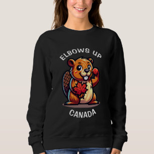 Sweatshirt Castor avec feuille d'érable et coudes au Canada B