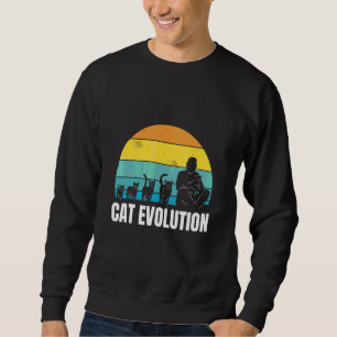 Sweatshirt Cat Evolution Cool Retro Amusement bizarre Bizarre