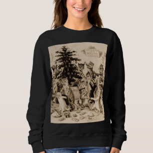 Sweatshirt Cats Decorating Christmas Tree by Louis Wain