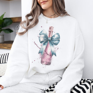 Sweatshirt Célébration Champagne Coquette Nœud Saint-Valentin