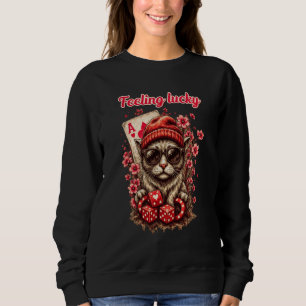 Sweatshirt Célébration de Whimsical Cat Poker