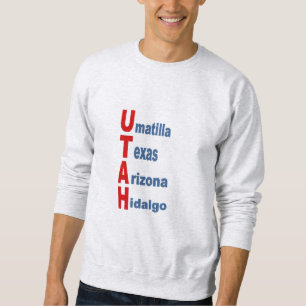 Sweatshirt cendre homme TOURISM WEST USA