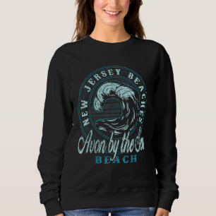 Sweatshirt Cercle de la vague rétro de la plage d'Avon by the