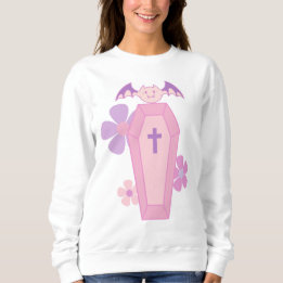 Sweatshirt Cercueil et chauve-souris rose floral