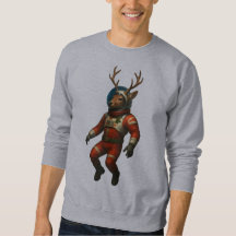 Cerf astronaute en costume rouge