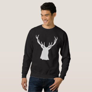 Sweatshirt Cerfs communs de blanc de silhouette d'andouillers