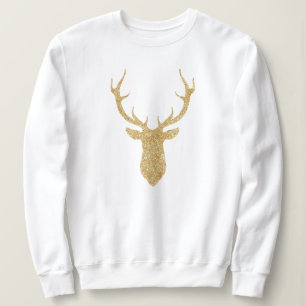Sweatshirt Cerfs communs de Noël de parties scintillantes