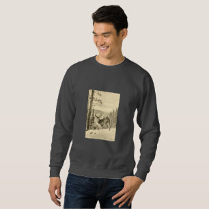 Sweatshirt Cerfs communs vintages en hiver