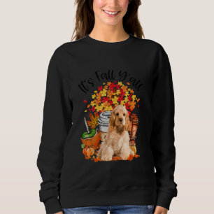 Sweatshirt C'Est Automne Y Tout Cocker Citrouille Espagnol Au