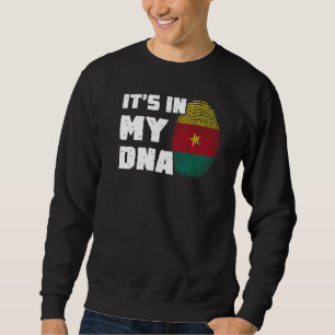 Sweatshirt C'est dans mon ADN Drapeau du Cameroun Empreinte d