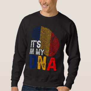 Sweatshirt C'est dans mon Adn Roumanie Drapeau Empreinte Patr