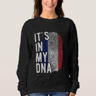 Sweatshirt C'est drôle dans mon drapeau ADN France Empreinte
