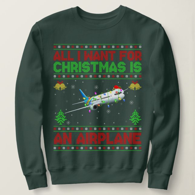 Sweatshirt C'Est Drôle, Vilain, Tout Ce Que Je Veux Pour Noël (Design devant)