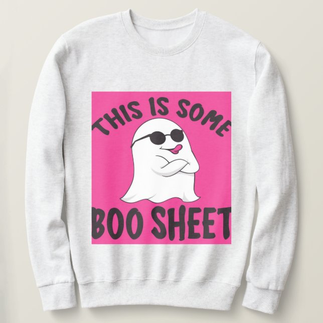 Sweatshirt C'est du Papier de Fantôme – Texte de Pun Hallowee (Design devant)