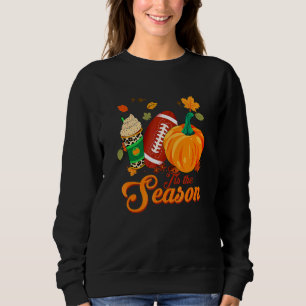 Sweatshirt C'est la saison Football Citrouille Feuille Latte