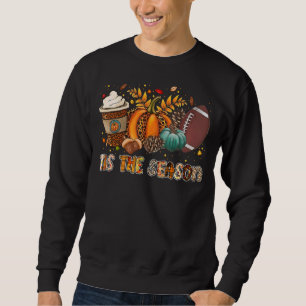 Sweatshirt C'Est La Saison Léopard Citrouille Football Hallow