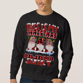 Sweatshirt C'Est Mon Buffalo De Noël Plaid Gnomes Drôle Xm