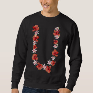 Sweatshirt Chaîne de fleurs hawaïennes tropicales vacances d'