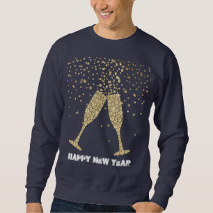 Sweatshirt Champagne Gold Sparkle Nouvel An