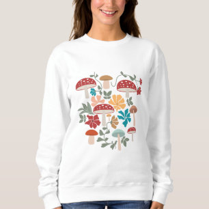 Sweatshirt Champignons et fleurs du milieu du siècle moderne