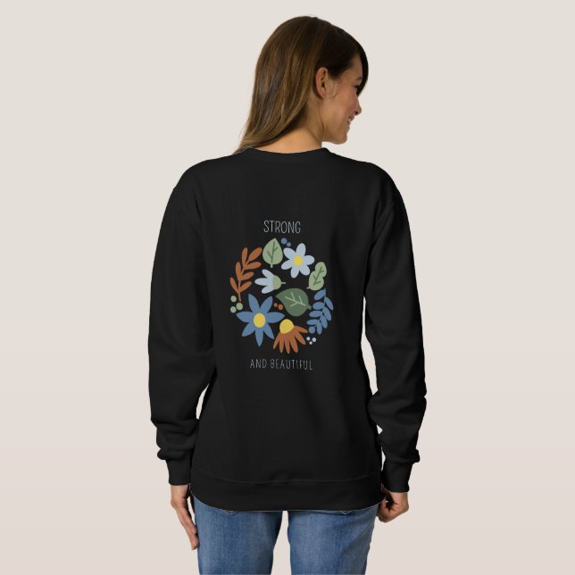 Sweatshirt Chandail à forte impression de fleurs (Dos entier)