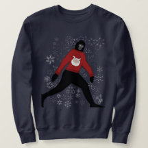 chandail de noël avec bigfoot et père Noël; unisex